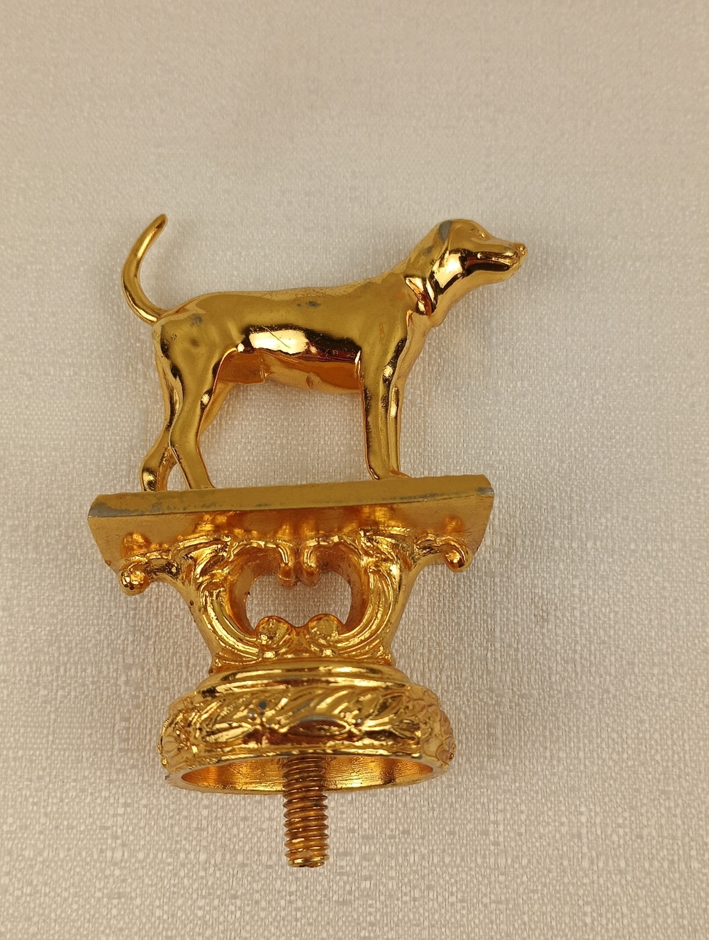 Pointer Dog trophy top replacement knob Vtg Gold Metal Trophy Hunting Short Tail